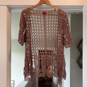 Daytrip Mauve Crochet Cardigan